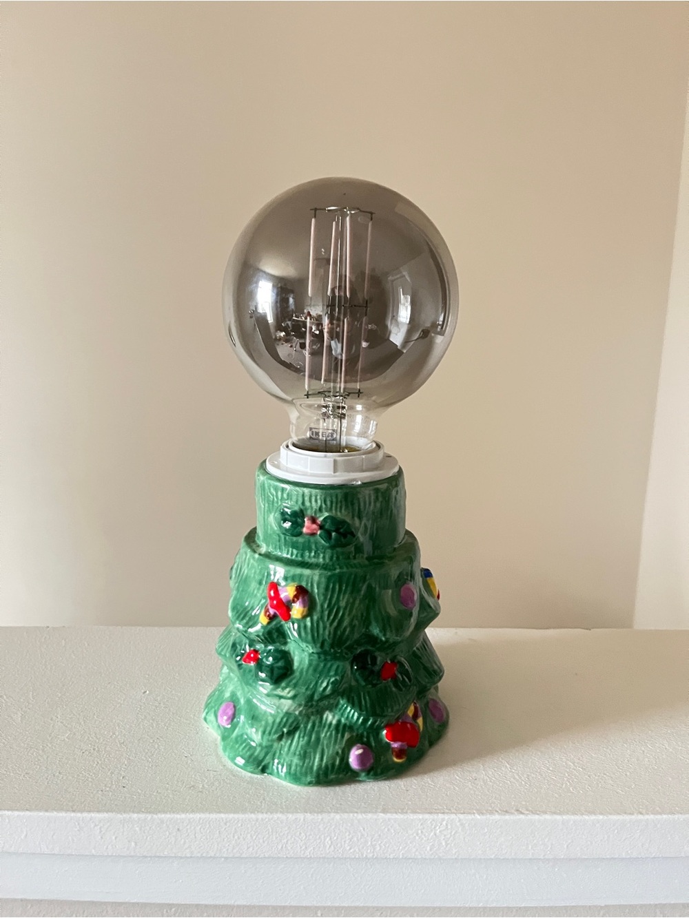 Green Ceramic Christmas Tree Night Light - Holiday Home Accent